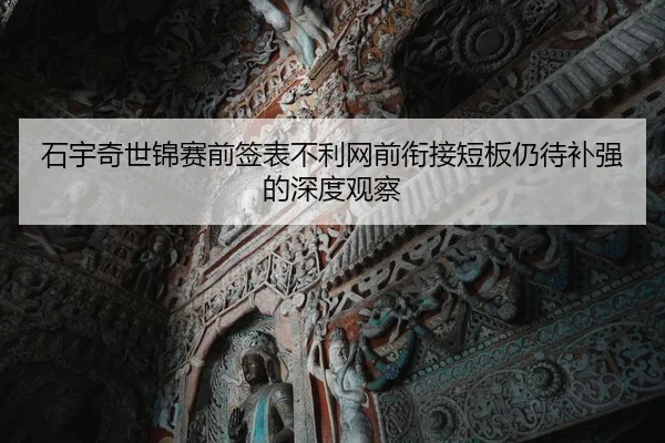 石宇奇世锦赛前签表不利网前衔接短板仍待补强的深度观察